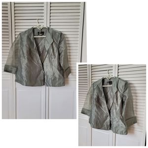 ALEX EVENINGS Sage Green Sheer Formal Dress Jacket, Size XL